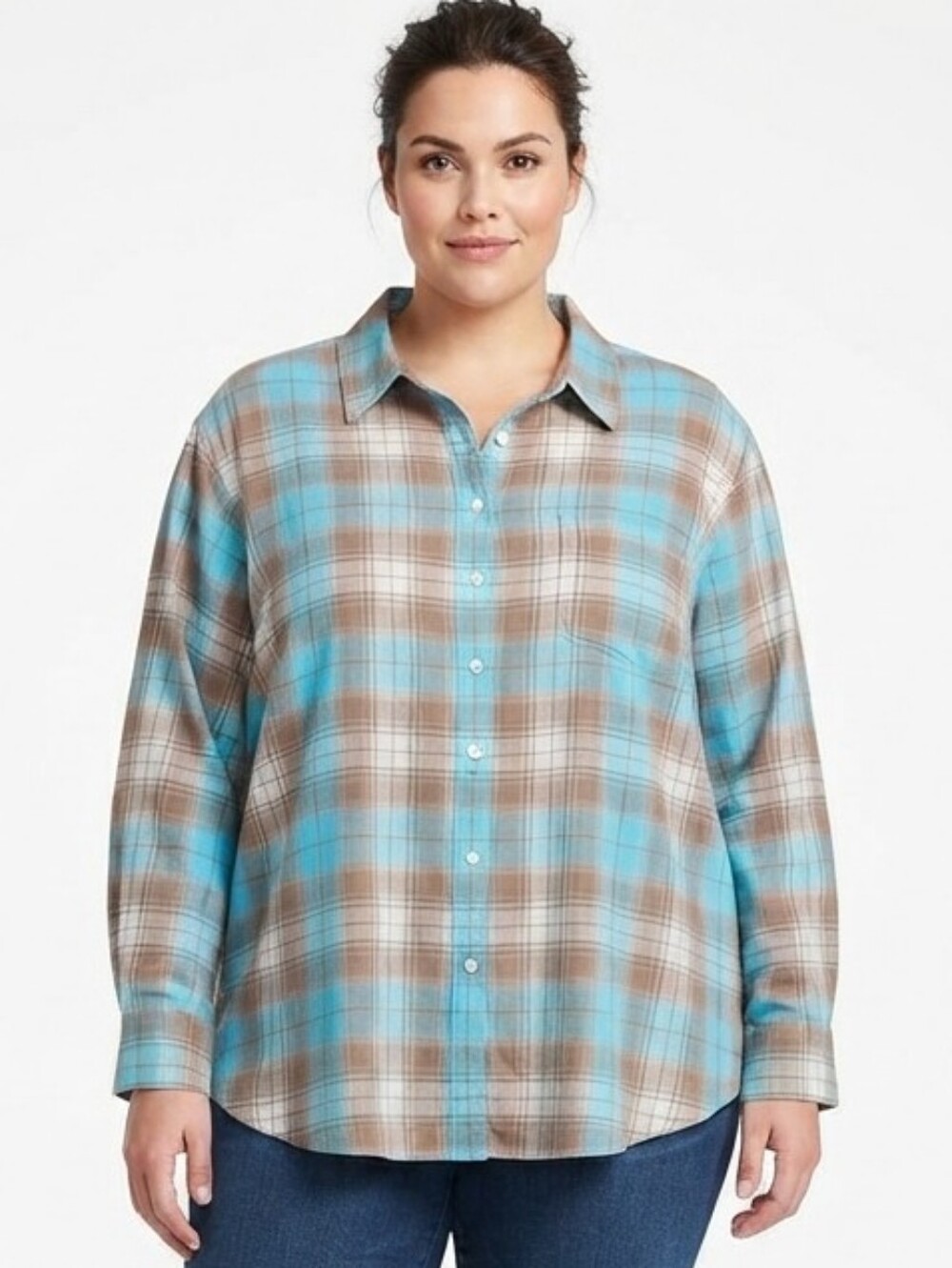 NWT Lane Bryant Plaid Button-Down Shirt